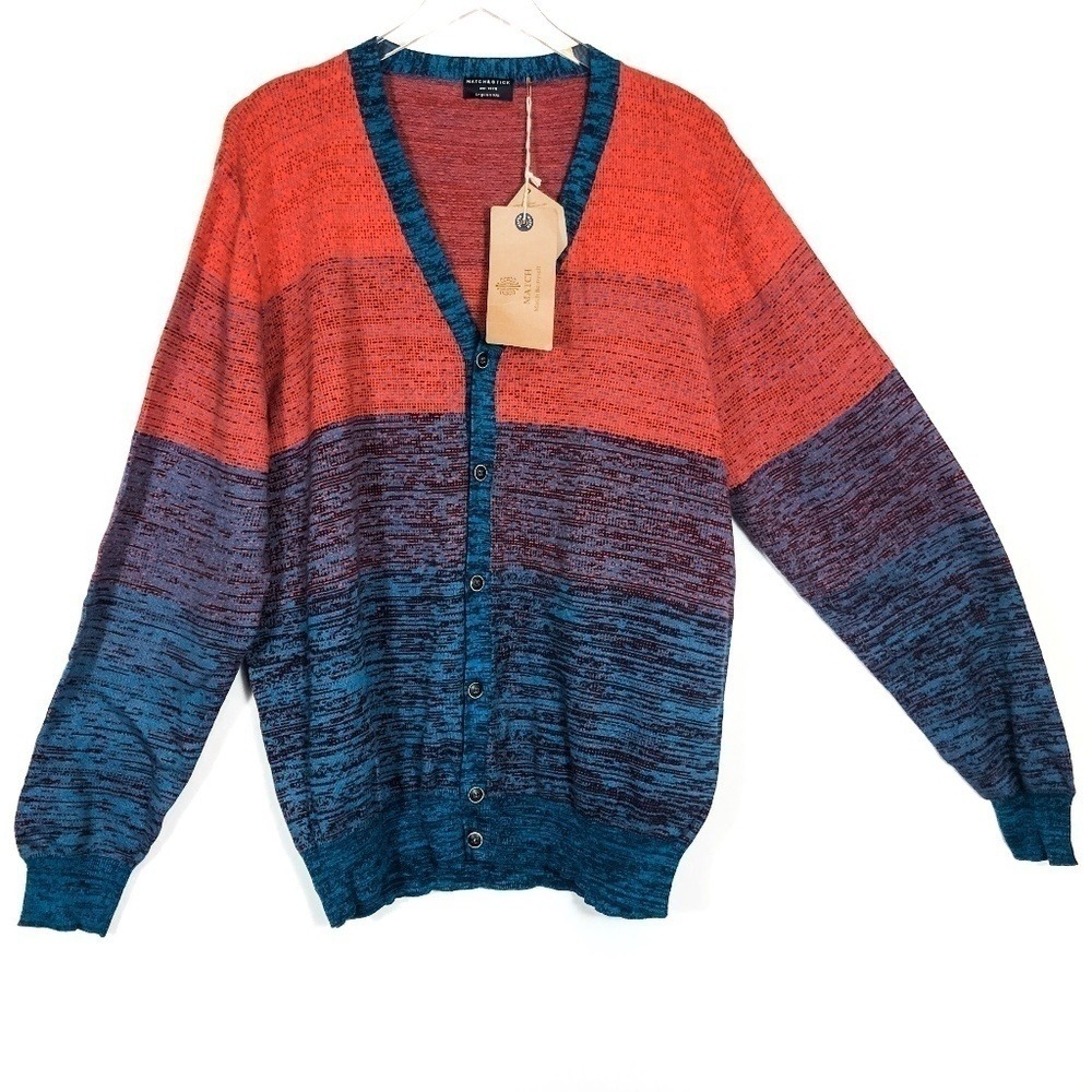 Match & Stick Button V-Neck Colorful‎ Cardigan NWT